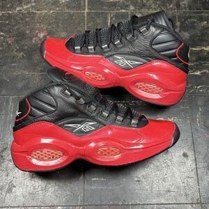 Reebok Question Mid “Street Sleigh” Size 12 G57551 Bred Red Black 76ers Sneaker